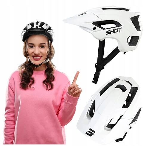CYKLISTICKÁ PŘILBA VEL L NASTAVITELNÁ 59-60 CM BÍLÁ SPORTOVNÍ NA KOLO SHOT CLIMB