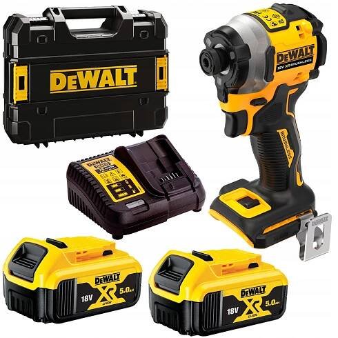 DCF850P2T DeWALT Aku bezuhlíkový rázový utahovák 1/4", 205Nm, 18V XR 2x 5,0Ah Li-Ion, TSTAK