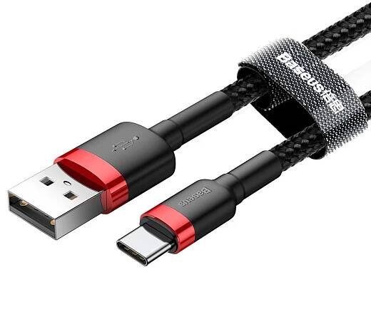 Baseus Cafule kabel USB-C 3A 0,5 m (červeno-černý)