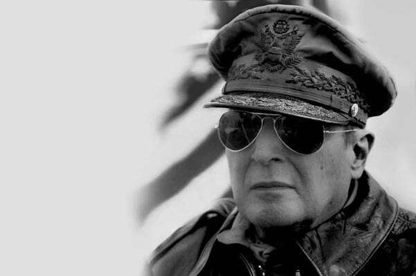 General Douglas MacArthur Wearing Aviator Sunglasses