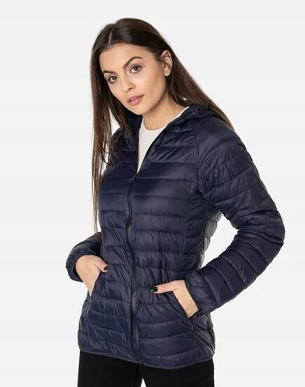 Teplá dámská péřová bunda mírně zateplená, prošívaná s Kapuce HM112-2 XXL Značka J STYLE