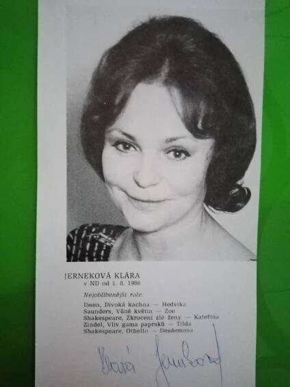 Autogram Klára JERNEKOVÁ...