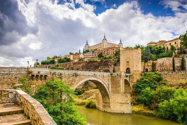 toledo španělsko na řece - toledo provincie toledo - stock snímky, obrázky a fotky