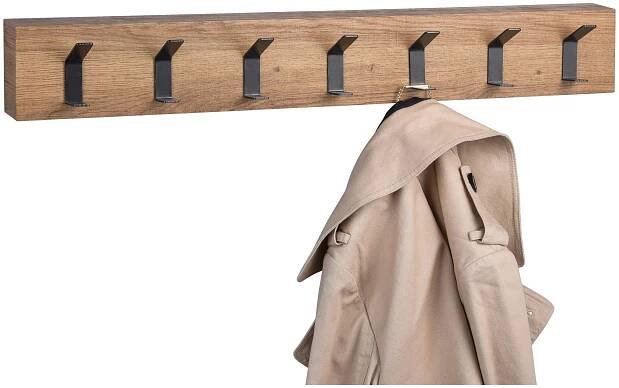 ŠATNÍ PANEL, černá, barvy dubu, 70/10/5 cm - černá/barvy dubu, Basics, kov/kompozitní dřevo (70/10/5cm)