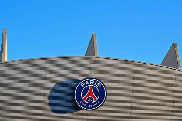 PARIS, FRANCE - NOVEMBER 28: Logo Paris Saint-Germain prior to the UEFA Champions League match between Paris Saint-Germain and Newcastle United FC at Parc des Princes on November 28, 2023 in Paris, France. (Photo by Harry Langer/DeFodi Images via Getty Images)