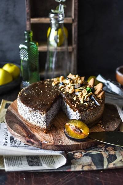 Makový cheesecake s jablečno-švestkovými povidly – MamaChef
