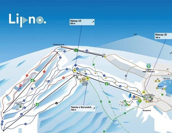 Skiareal Lipno mapa