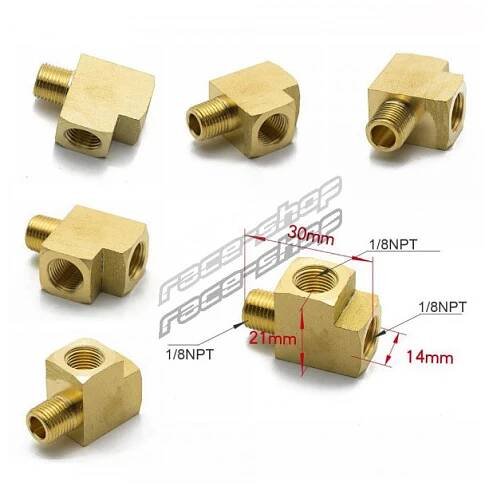 T spojka brzdové trubky, 1/8" NPT, mosaz