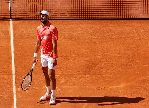 Djokovic during his defeat to Matteo Arnaldi at the Madrid Open on April 26.