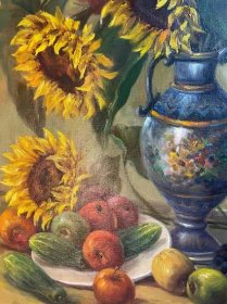 Obraz-Zátiší s květinou a ovocem - Marcel Krasický - XL - Umění