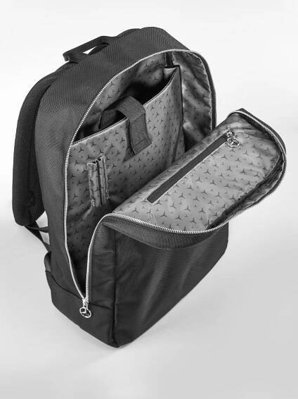 Rucksack - schwarz, Polyamid (recycelt) / Polyester (recycelt)