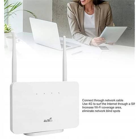DOMÁCÍ 4G LTE ROUTER S SIM KARTOU AŽ 300 MB/S WIFI A SÍŤOVÝM PORTEM Váha výrobku včetně jednotkového obalu 0.316 kg