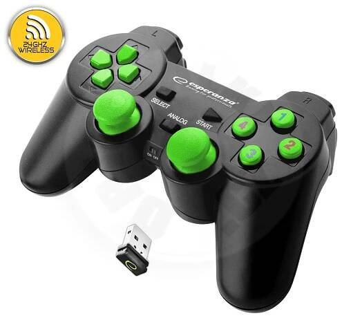 Esperanza Corsair Wireless Gamepad - zelená (PC/PS3)