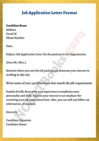 Job Application Letter Example How To Write A Job Application Letter ...