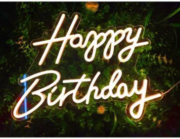 Neonové nápisy “Happy Birthday” – Teplé LED osvětlení na párty i do ...