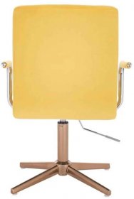 Nabízíme široký sortiment židlí a křesel, herní ži Kosmetická židle VERONA VELUR na zlatém kříži - žlutá LuxuryForm