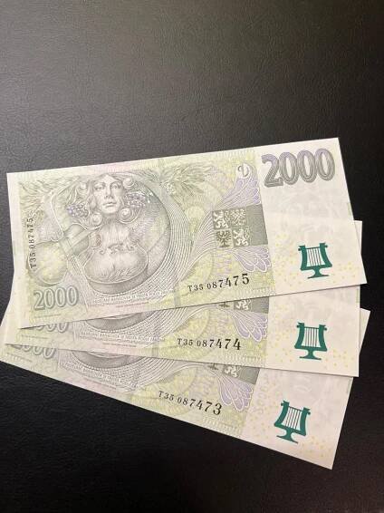POSTUPKA - 2000 Kč série T, 3007, UNC
