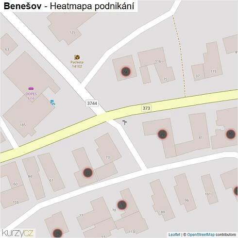 Mapa Benešov - Firmy v obci.