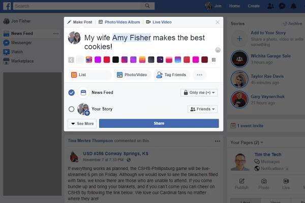 Jak označit přátele v příspěvcích na Facebooku 2