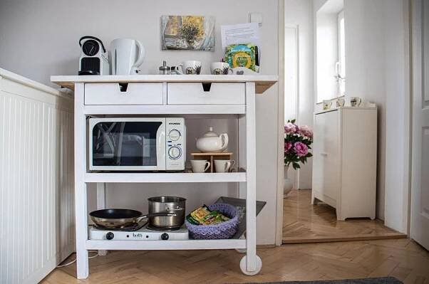 Dapur atau dapur kecil di Apartmány u Petry