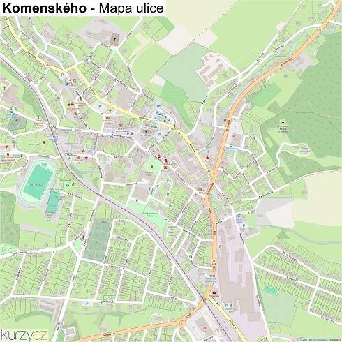 Komenského - mapy | Kurzy.cz