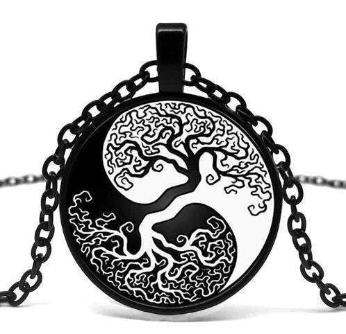 Přívěsek Jin Jang Strom života černý GL2315 * amulet
