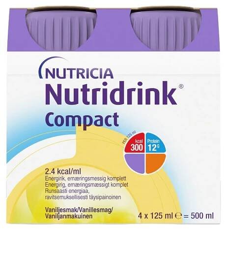 Nutridrink Compact s příchutí vanilkovou 4x125 ml
