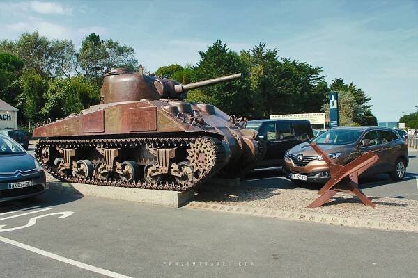 Sherman tank at Memorial Museum of Omaha Beach (Atlantic Wall)