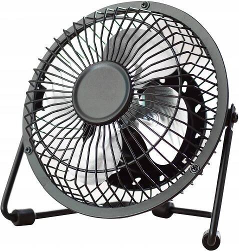 VENTILÁTOR NA USB STOJANOVÝ KOVOVÝ STOLNÍ VENTILÁTOR ČERNÝ