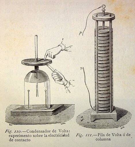 a diagram of an early battery
