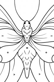 Omalovánka motýl z citronové trávy - Omalovánka podle Symbolů pro děti