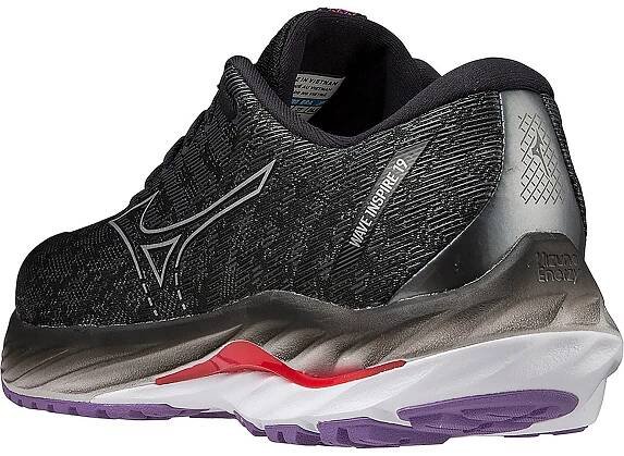 Dámské běžecké boty Mizuno Wave Inspire 19 W černá/stříbrná/ bitsweet 3 Barva šedá