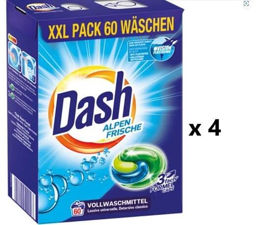 Dash XL Alpen Frische kapsle na praní 4x60 ks- VÝHODNÉ BALENÍ