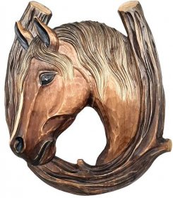Hlava koně - podkova (velká) 40x33cm