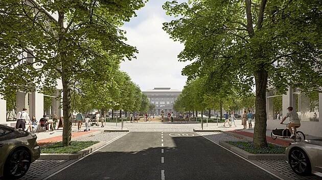 Vizualizace plánované budoucí podoby náměstí SNP v Ostravě-Jihu (5. dubna 2024)