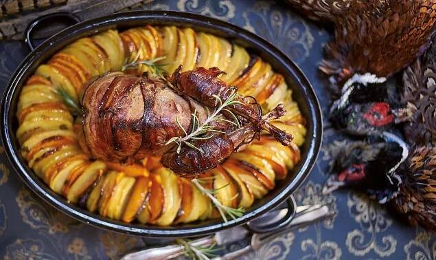 Bažant nadívaný borůvkami a kaštany - Culina Botanica