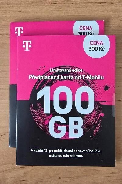 T-mobile 100 GB předplacená datová karta