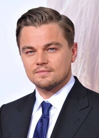 Leonardo DiCaprio with a short comb-over hairstyle at the 'Revolutionary Road' Los Angeles premiere in 2008