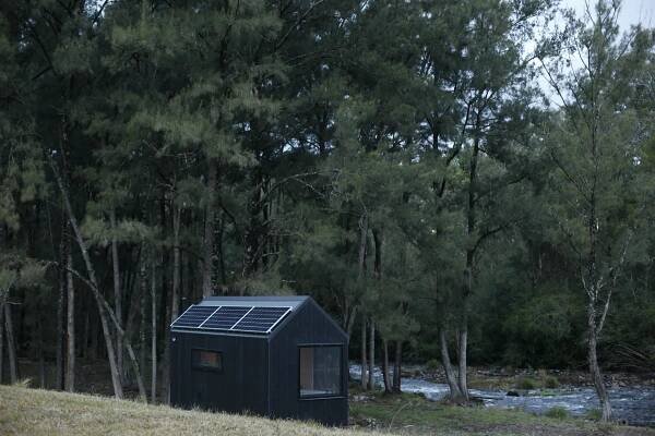 The Barrington Tops Cabin features a rooftop solar array