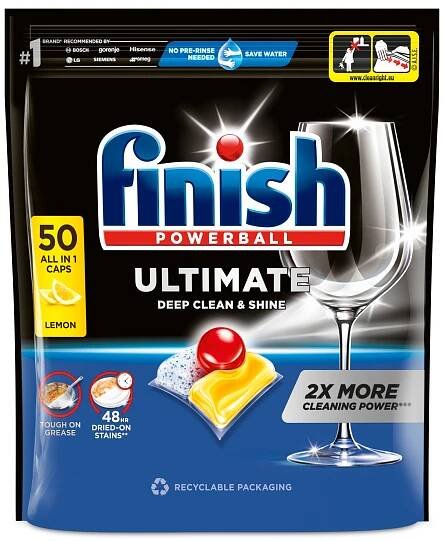 Finish Quantum Ultimate Lemon Sparkle kapsle do myčky nádobí 625g 50 ks