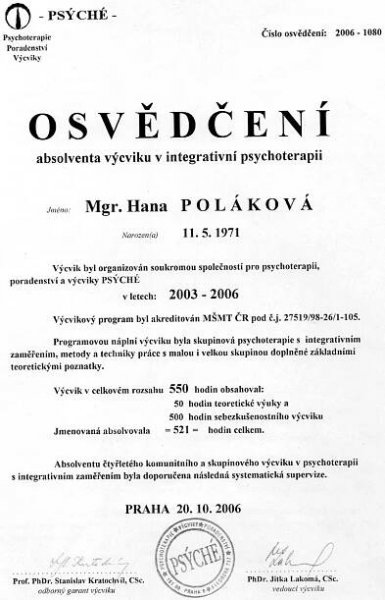 Individuální psychoterapie v Brně i online | Hana Poláková
