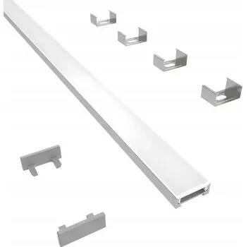 ALUMINIOVÝ PROFIL CEZOS 07x18mm 2m MLÉČNÉ STÍNÍTKO PRO LED PÁSKU | CD07E