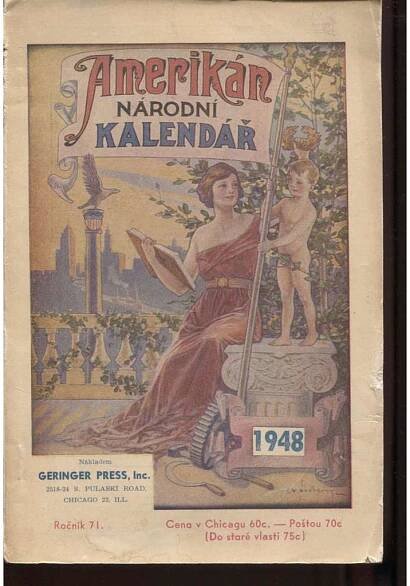 Amerikán. Národní kalendář na rok 1948, ročník LXXI. (exil)