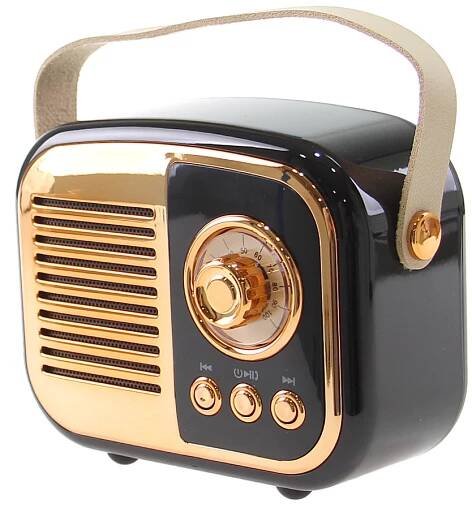 Bluetooth reproduktor retro rádio BS-52D černé - náhled 2