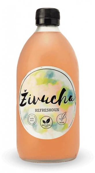 Živucha Kombucha – Lokální fermentovaný nápoj z čaje ochucený čerstvými šťávami.