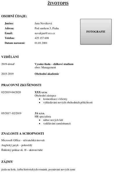 Jak napsat životopis – vzor ke stažení zdarma 2025 - Tovarnik.cz
