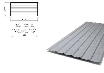 Trapézový plech TR40/160 ZM Evolution, tloušťka 0,60 mm, šířka 960 mm, délka 4 m