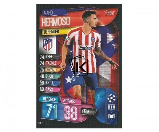 Fotbalová kartička 2019-2020  Topps Champions League Match Attax -  Mario Hermoso Atletico Madrid 4