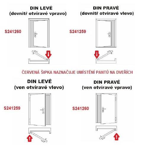 SCHÜCO Dveřní zámek válečkový pro AL dveře P/L - S241259/S241260 - OKNODÍLY