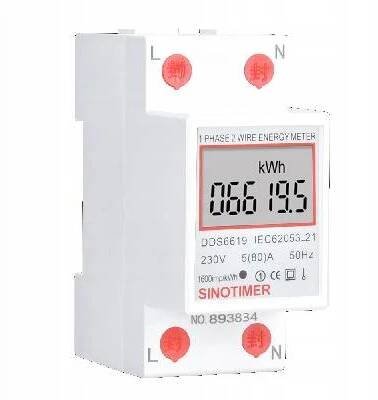 JEDNOFÁZOVÝ ELEKTROMĚR PROUDU 5(80)A 2P 230V NA DIN LIŠTU